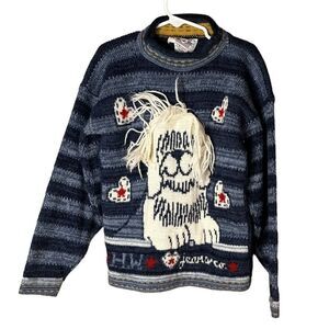Vintage HeartWorks Dog Print Sweater‎